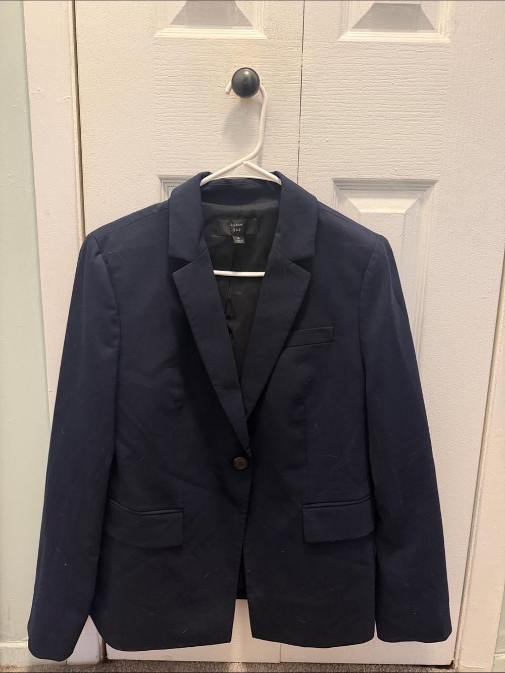 jcrew Navy Single-Button Notch Lapel Blazer